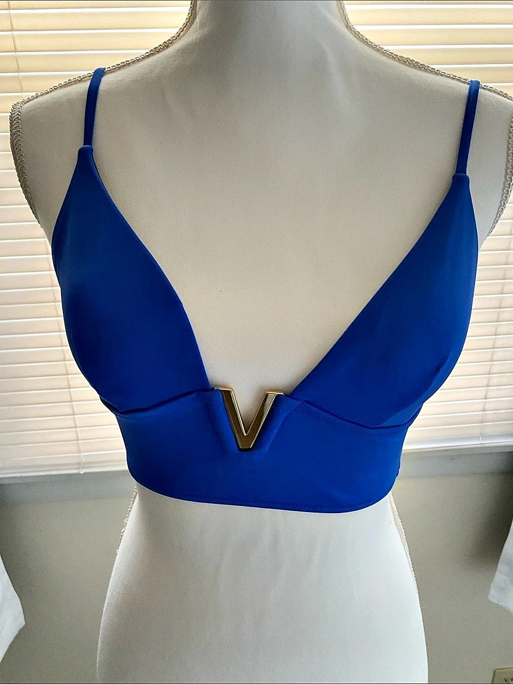 Victoria's Secret V-Hardware Bandeau Bikini Top Blue